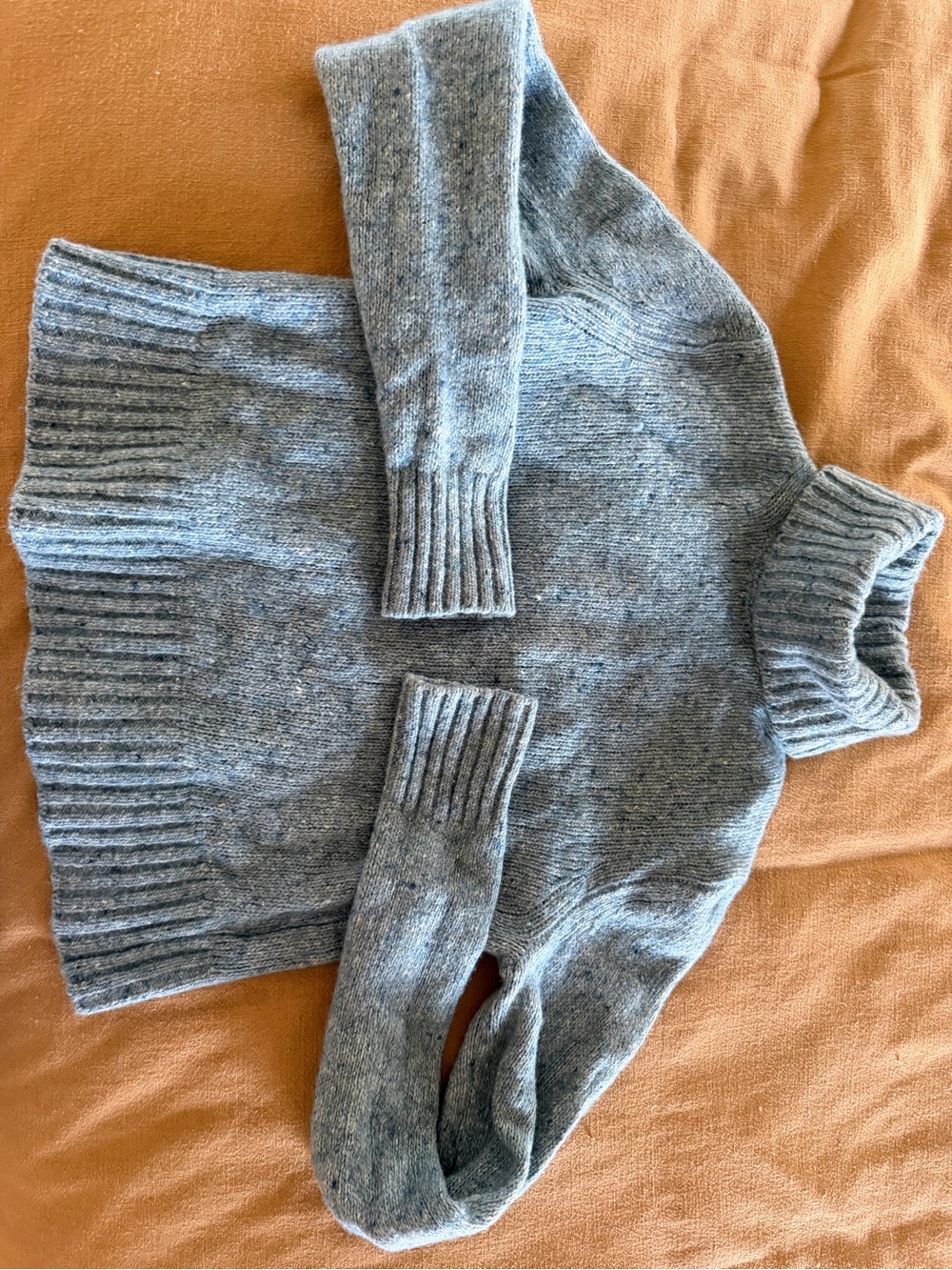Re/Done sky blue Turtleneck Ribbed Wool Sweater